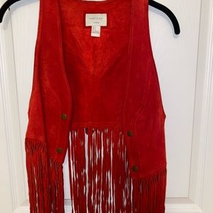Red fringe vest